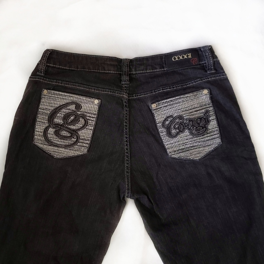 Coogi Black Faded Embroidered Straight Jeans